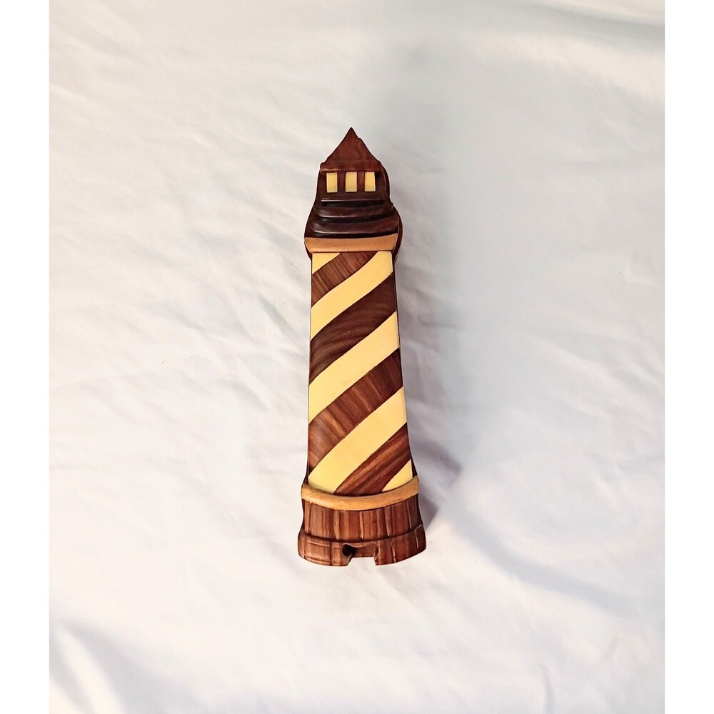Wooden Lighthouse Puzzle with Secret Compartment